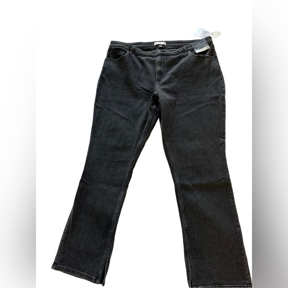 NWT Abercrombie&Fitch The Skinny High Rise Jeans Women's 35/20R Black Split Hem - Picture 5 of 14